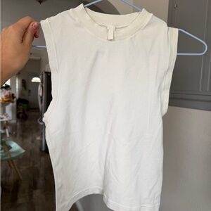 Skims Sleeveless Off White Cream Top